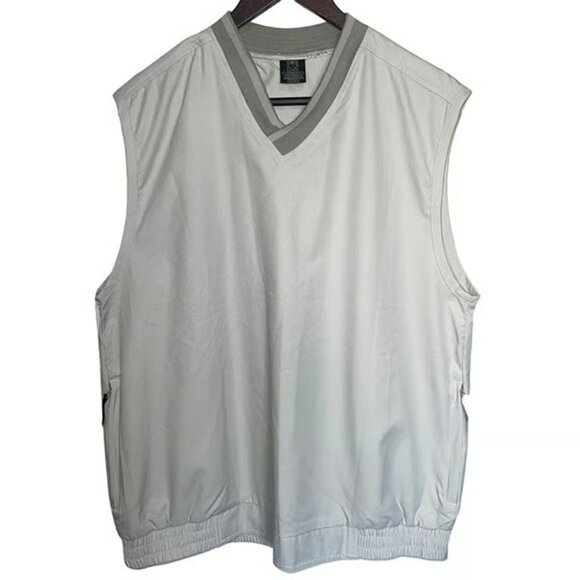 Nike Other - Nike Golf Wind Vest Mens L Beige Nylon Blend Relaxed Fit Pullover Sporty